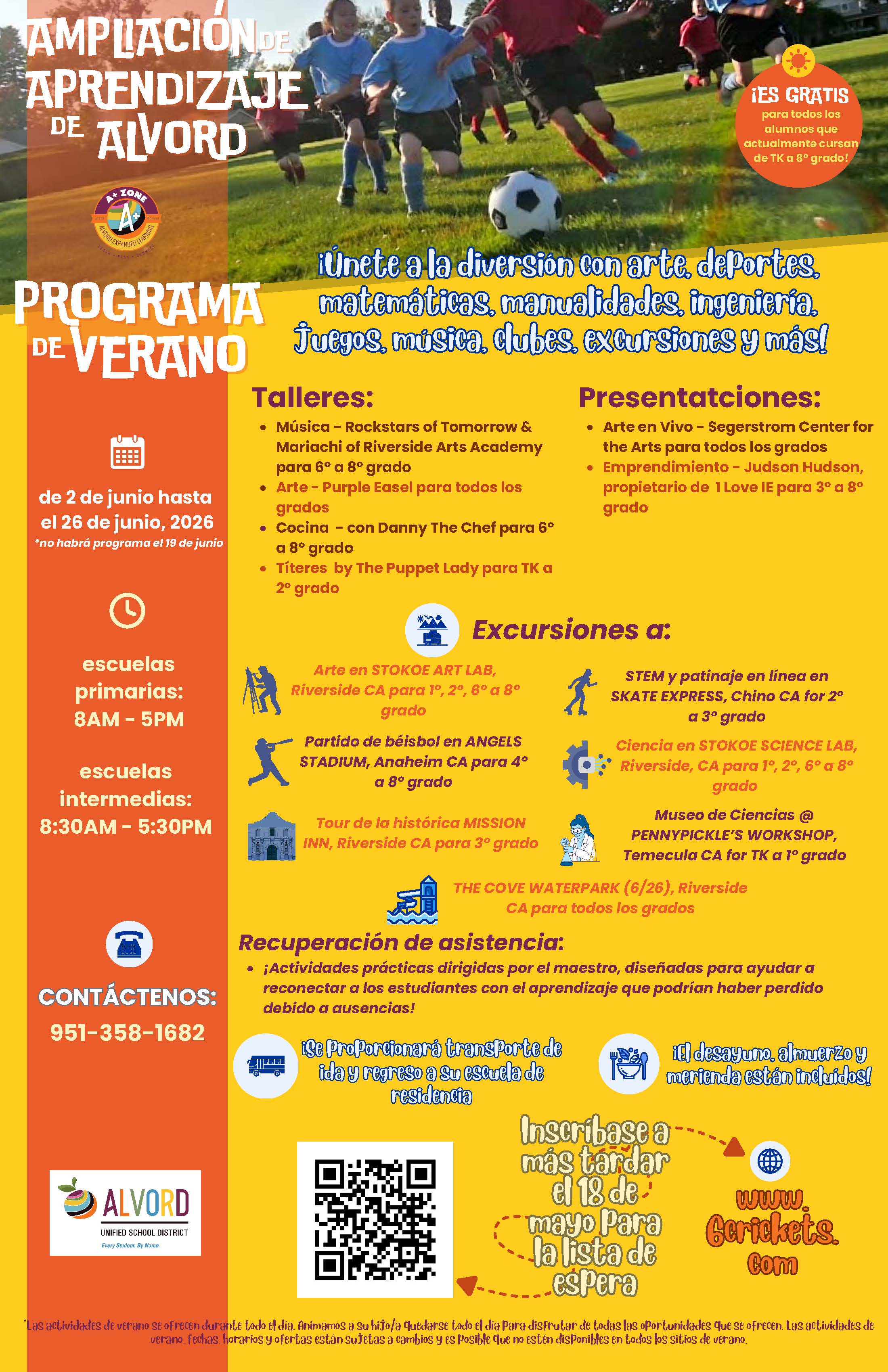 Summer Program Flyer in Spanish